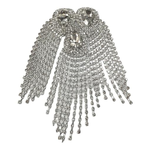 Angoily Acryl Quaste Schulterepauletten Damen Kostüm Accessoire für Hochzeiten Fotoshootings und Partys Elegantes mit Strass und Rhinestones für Einen Auffälligen Look von Angoily