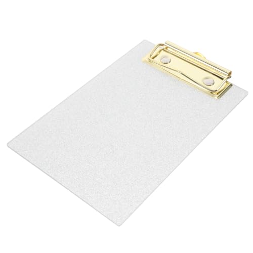 Angoily Acryl -Schreibbrettclip Pflegeklemmbrett Zwischenablage süß Klassenzimmerzubehör Klemmbretter für das Klassenzimmer Glitzer-Zwischenablage Mini-Klemmbretter Metall Silber von Angoily