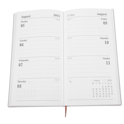 Angoily Agenda-buch Notizblock 2024 Tagesplaner Woche Planenplaner Planen Sie Plan -pad Wöchentlicher Monatsplaner Schuljahresplaner Täglicher Planer Effizientes Planpad Weiß Kunstleder von Angoily