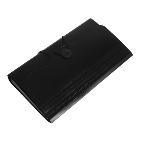 Angoily Akkordeon Ordner Fächer Mehrlagiger Dokumenten Organizer Tragbare Daten Belegtasche Schwarz Für Büro und Studium von Angoily
