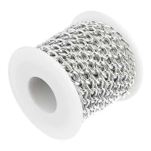 Angoily Aluminium Gliederkette DIY Schmuckkette Armband Kettenzubehör Praktische Metallkette für Taschen und Koffer Dekoration Silberfarben Angoily Aluminium Gliederkette DIY Schmuckkette Armband Kettenzubehör Praktische Metallkette für Taschen und Koffer Dekoration Silberfarben von Angoily