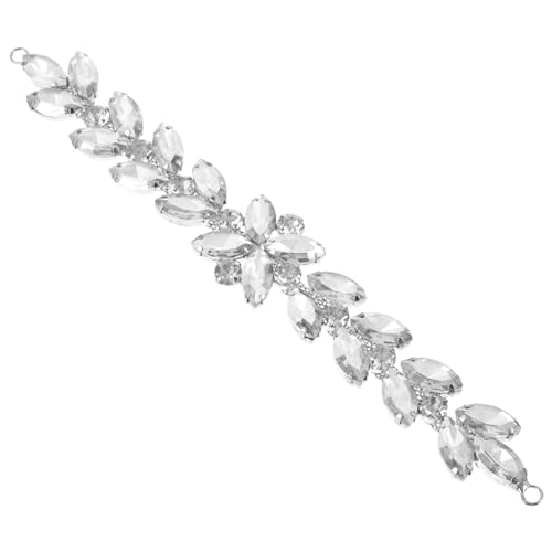 Angoily Augendiamantblume Party Braut Dekoration Strasssteine kleid Strass-Patch für die Hochzeit selber machen Applikationen aus Strass gestickte Applikation Glas Weiß von Angoily