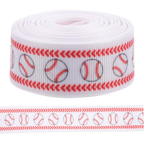 Angoily Baseball Geschenkband Breit Lang Vielseitiges Dekoband für Geschenkverpackung Blumenarrangements Bastelarbeiten Langlebiges Anti abrieb Material für Party Heimdekorationen von Angoily