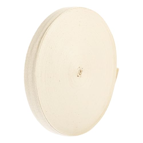 Angoily Baumwoll Köperband Naturfarbene Webband mit Fischgrätenmuster Vielseitiges Nähband für Bekleidung Taschen DIY Handwerk und Haushaltsdekorationsprojekte von Angoily