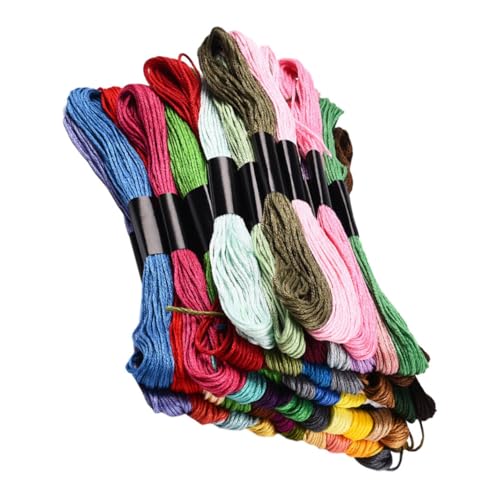 Angoily Baumwoll Stickgarn Schneidbares Nähgarn für Kreuzstich für DIY Projekte Vielseitiges Stickgarn Regenbogenfarben für Anfänger Angoily Baumwoll Stickgarn Schneidbares Nähgarn für Kreuzstich für DIY Projekte Vielseitiges Stickgarn Regenbogenfarben für Anfänger von Angoily