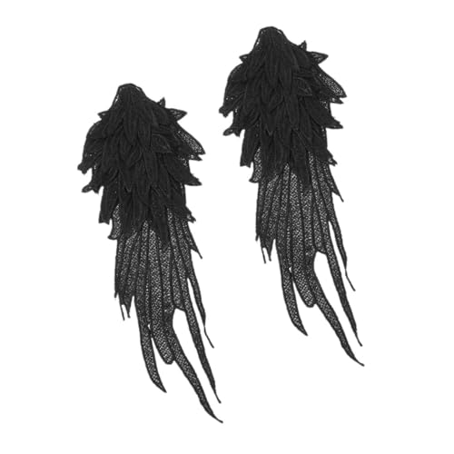 Angoily Bestickte Engelsflügel Applikationen zum Aufnähen Mehrlagige DIY Spitzen Patches in Schwarz Stilvolle Flügel Ornamente für Kleidung Pullover Kissen zum Verzieren und Reparieren Angoily Bestickte Engelsflügel Applikationen zum Aufnähen Mehrlagige DIY Spitzen Patches in Schwarz Stilvolle Flügel Ornamente für Kleidung Pullover Kissen zum Verzieren und Reparieren von Angoily