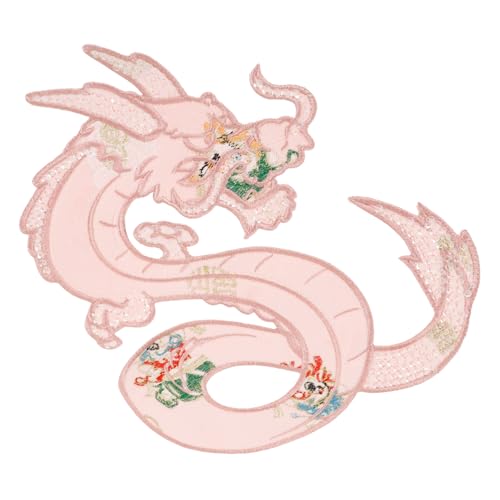 Angoily Bestickter Drachen Applikationspatch zum Aufnähen Langlebiges Kleidung Deko Accessoire für Diy Kleidungsstücke Jacken Taschen und Reparatur Pinker Drachen Design Angoily Bestickter Drachen Applikationspatch zum Aufnähen Langlebiges Kleidung Deko Accessoire für Diy Kleidungsstücke Jacken Taschen und Reparatur Pinker Drachen Design von Angoily