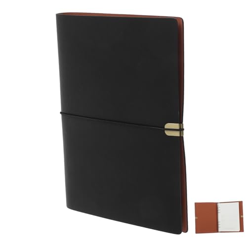 Angoily Binder Notebook Lustige Notizbücher Spiralnotizbuch für Frauen Arbeitsnotizbuch für Frauen Binder Tagebuch ästhetisches notizbuch Bindemittelbuch Kunstleder Black von Angoily