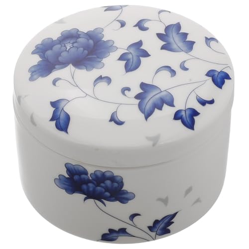 Angoily Blau Weißes Keramik Ink Dish mit Deckel Feuchtigkeitsbewahrung und Antitrocken Design Dekoratives Chinesisches Kalligrafie Tintenfach für Pinsel Malen Zeichentusche Stilvolle von Angoily