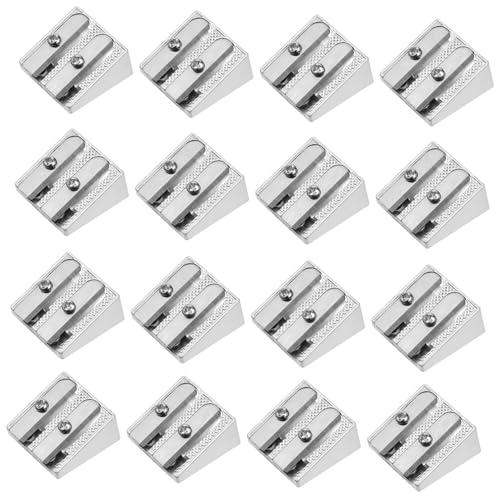 Angoily Bleistiftspitzer Aus Aluminiumlegierung 16 Stück Buntstifte Messerspitzer Verbindungsstifte Doppel Bleistiftspitzer Klassenzimmer Druckbleistift Handspitzer Für Bleistifte von Angoily