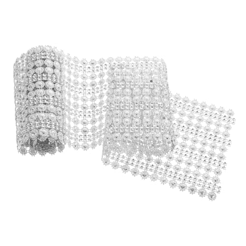 Angoily Bling Ribbon Bling Strass Diamant Mesh Band Mehrzweck DIY Kostümverzierung Schneidbares Blumenmuster Schmuckband für Kleidung Taschen Hüte und Bastelprojekte von Angoily
