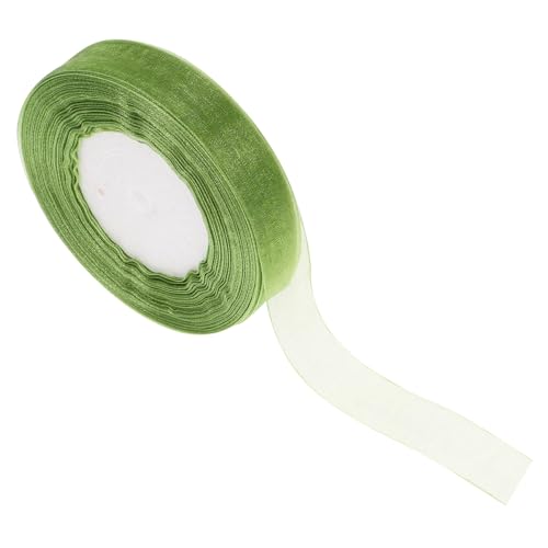 Angoily Breites Schneidbares Tüll Geschenkband Strapazierfähiges Bastelband in Grasgrün Rolle Glattes Faltenfreies Dekorationsband für DIY Schleifen Festliche Verpackung und von Angoily