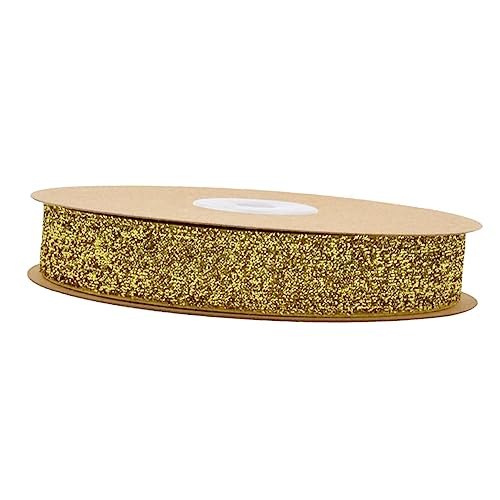 Angoily Breites Unelastisches Flockband in Gold Dekoratives Geschenkband für Geschenkverpackung DIY Bastelband Langlebiges Partydekorationsmaterial von Angoily