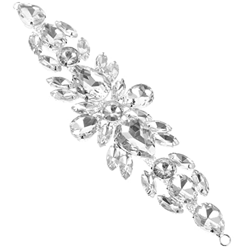 Angoily Bridal Strass Applikat DIY Hochzeitsflügelgürtel Dekorative Strassblumen Für Kleider Schuhe Taschen Exquisite Handwerkskunst Vielseitig Einsetzbar Für Hochzeiten von Angoily