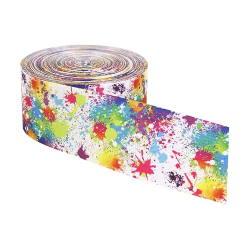Angoily Bunt Bedrucktes Jacquard Webband Breit Polyester Schleifenband DIY Geschenkverpackung Dekoratives Textilband für Handwerk und Basteln von Angoily