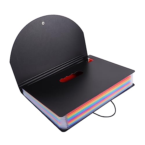 Angoily Bunte Aktenmappe mit Deckel Praktischer Dokumentenorganizer für Büro und Schule aus Robustem zur Aufbewahrung von Unterlagen und Briefen Regenbogen Design von Angoily