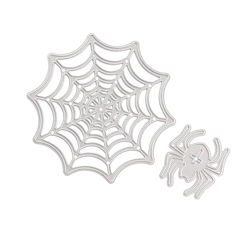 Angoily DIY -Fotorahmenvorlage Spinnennetz-Cookie klein Halloween Herstellung Spinnenrand gestanzt für Karte DIY stirbt schimmel Handwerk Stanzformen Schneideform Silver von Angoily