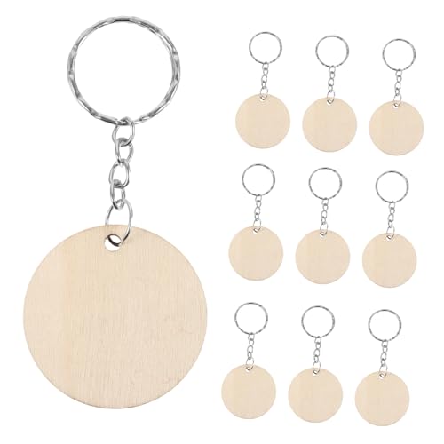 Angoily DIY Holz Schlüsselanhänger Runde Rohlinge aus Holz mit Metallring Leichte Robuste Blanko Anhänger zum Bemalen und Personalisieren für Kreative Bastelprojekte und Angoily DIY Holz Schlüsselanhänger Runde Rohlinge aus Holz mit Metallring Leichte Robuste Blanko Anhänger zum Bemalen und Personalisieren für Kreative Bastelprojekte und von Angoily