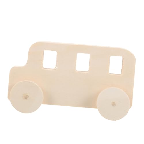 Angoily DIY Holzbus Dekoration Unvollendetes Holzspielzeug für Graffiti Auto Basteln Tischdekor und Gestalten Holzauto für Bastelprojekte von Angoily