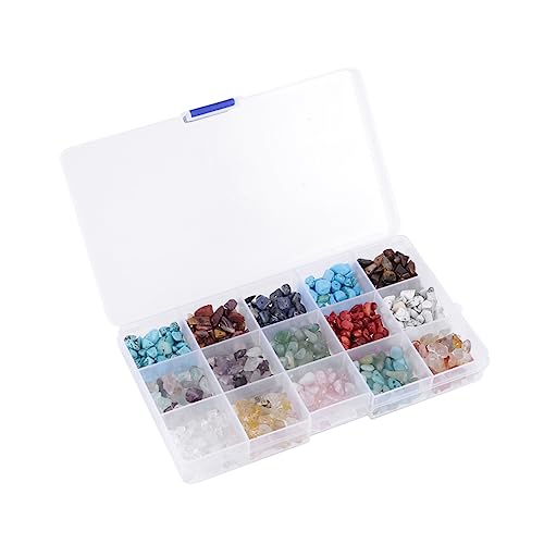 Angoily DIY Naturstein Perlen Set für Schmuckgestaltung mit Verschiedenen Steinmaterialien für Bastelprojekte und Dekorationsaccessoires von Angoily
