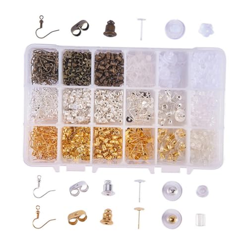 Angoily DIY Ohrstecker Zubehör Langlebige Ohrhaken und Ohrmuttern Modische Ohrring Materialien für Frauen Einfach zu Basteln und Reparieren Sicher und Bequem für Täglichen Gebrauch von Angoily