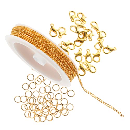 Angoily DIY Schmuckherstellung mit Goldener Kette Karabinerverschlüssen und Biegeringen für Armbänder und für Kreative Projekte und Persönliche Accessoires von Angoily