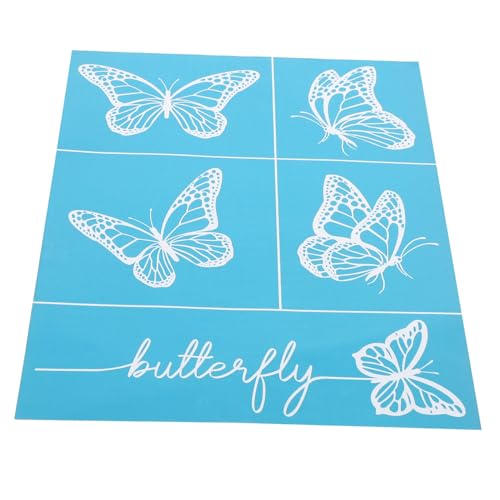 Angoily DIY Selbstklebende Siebdruckschablonen Waschbare Transfervorlagen für DIY Projekte mit Schmetterlingsmuster für Kreative Bastelarbeiten und Festdekoration von Angoily