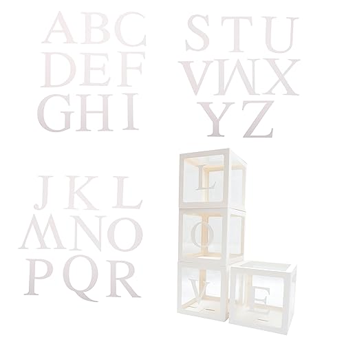 Angoily Dekorative Ballonboxen mit Love Buchstaben und Alphabet Boxen Leichte Kindersichere Papierboxen für Fotorequisiten Partydekoration Hochzeit Verlobung Festliche Geburtstagsfeier von Angoily