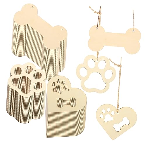 Angoily Diy Holzherz Anhänger mit Schnur Kreative Holzklötze Knochen und Krallenform für Bastelprojekte Tischdeko und Kinderhandwerk von Angoily