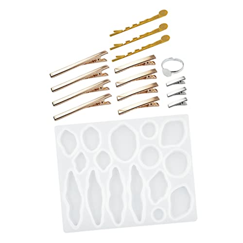 Angoily Diy Silikon Haarspangen Gießform Teiliges Epoxidharz Mould für Haarschmuckstücke für Bastelprojekte und Kreationen von Angoily