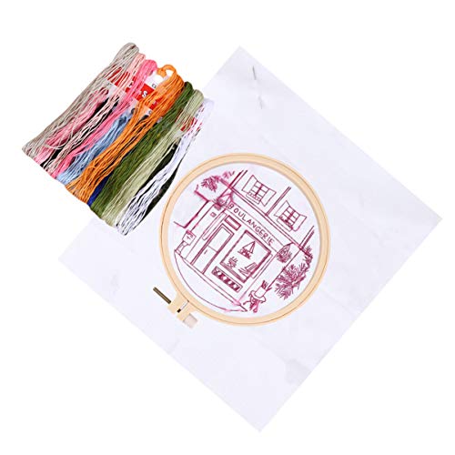 Angoily Diy Stickset für Anfänger Handgemachte Stickerei Materialien Hochwertigem für Kreative Heimprojekte Blaue Milchtee von Angoily