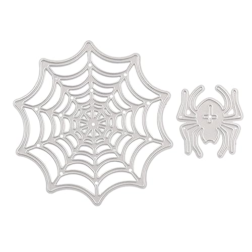 Angoily Diy -fotorahmenvorlage Halloween Handwerk Böse Halloween-spinne Gestanzte Formen Spinnennetz Stanzform Fondant Stempeln Halloween-zeichnungsschablonen Klein Silver von Angoily