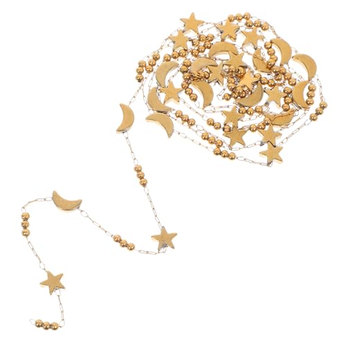 Angoily Edelstahl Schmuckkette mit Mond Sternanhängern Verschleißfest Hautfreundlich Verstellbar DIY Schmuckzubehör für Halsketten Armbänder Ohrringe und Fußkettchen Goldfarben von Angoily
