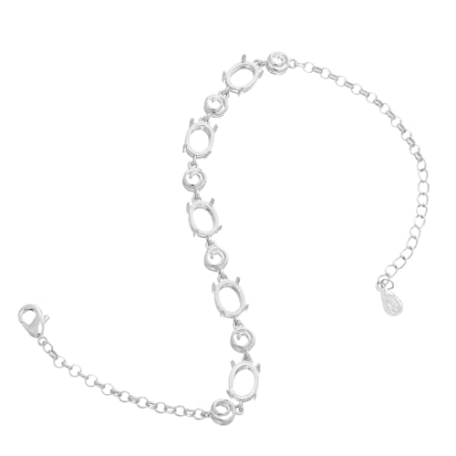Angoily Einstellbares Metall-armband mit Cabochon Bezel Tray Blank Base für DIY Schmuckherstellung Verstellbare Kettenlänge Vielseitiges Design Geeignet für Damen und Herren von Angoily