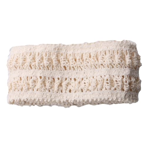 Angoily Elastisches Baumwoll Spitzenband Diy Haarschmuck Zubehör Beige für Haarbänder Dekorationen und Bastelprojekte von Angoily