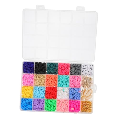 Angoily Farben DIY Polymer Clay Perlen Flache Runde Bunte Schmuckscheiben Fächer Aufbewahrungsbox mit Perlenfaden Kreative Boho Zubehör für Armband Halskette Schmuckherstellung Angoily Farben DIY Polymer Clay Perlen Flache Runde Bunte Schmuckscheiben Fächer Aufbewahrungsbox mit Perlenfaden Kreative Boho Zubehör für Armband Halskette Schmuckherstellung von Angoily
