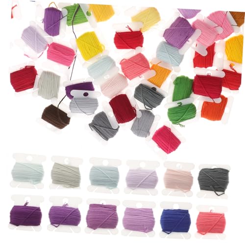 Angoily Farben Stickgarn Starkes Nähgarn für Kreuzstich DIY Handarbeit Leichte Langlebige Garnspule für Puppen Schuhsohlen Basteln und Anfänger Geeignet von Angoily
