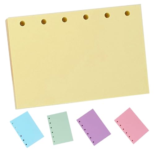 Angoily Farbige Liniertes Nachfüllpapier mit Lochung für Ringbuch Organizer Vielseitige Wiederverwendbare Einlagen für Planer Notizbuch Schule und DIY Notizen von Angoily