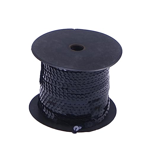 Angoily Flache Paillettenborte für Diy Kleidung Schwarzes Applikationsband Yards Rolle für Hochzeitsdekoration und Nähprojekte von Angoily