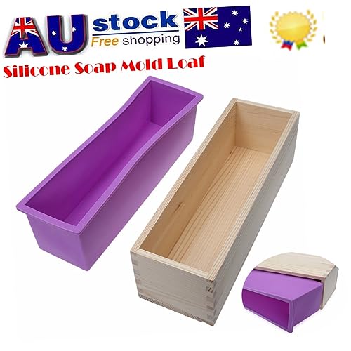 Angoily Flexibles Rechteckiges Seifenloaf Silikonformset mit Holzbox DIY Werkzeug für Seifenherstellung für Kuchen Brot und Mehr Große Zufällige Farbe Zufällige Farbe Angoily Flexibles Rechteckiges Seifenloaf Silikonformset mit Holzbox DIY Werkzeug für Seifenherstellung für Kuchen Brot und Mehr Große Zufällige Farbe Zufällige Farbe von Angoily