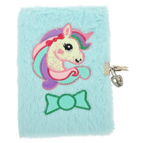Angoily Fluffy Lock Tagebuch für Karton Notizbuch mit Schloss Plüschdesign für Kreative Schreibwaren für Geschenkidee von Angoily
