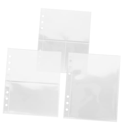 Angoily Fotohüllen Nachfüllseiten Ringbuch Transparente Einseitige Schutzhüllen mit Fächern Langlebige Kartenalbum Ersatzseiten für Sammelkarten und Fotos von Angoily