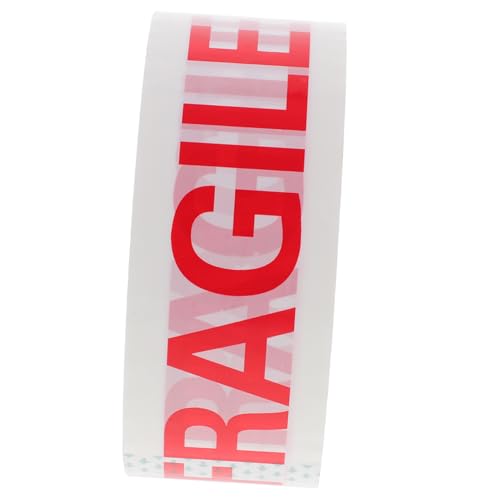 Angoily Fragiles Warnband Breit Lang Klebeband mit Roter Warntext Stark Haftend für Sichere Paketverpackung Vielseitig für Kartons für Versand und Umzug von Angoily