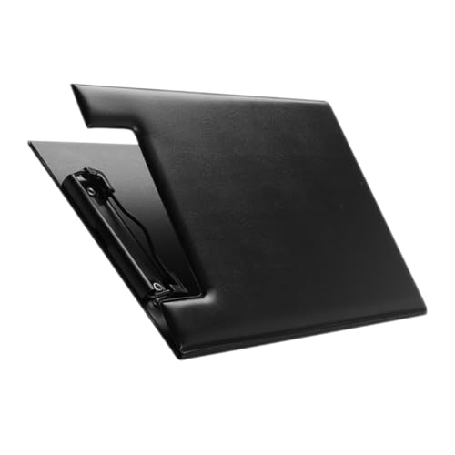 Angoily Geschäftsordner Planke Notizblock Zwischenablage dokumentieren a4 Dateiclip -Board Büro-Klemmbretter Schreiben von Support-Boards Büro-Schreibtafel Papierclips Pu Schwarz von Angoily