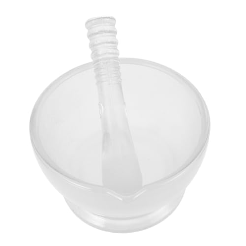 Angoily Glas Stößel Set mit Stößel und Rutschfestem Sockel Stabiles Glas schälchen zum Mahlen und Mischen von Gewürzen in Küche und Labor Bruchsicher Praktisches Kompaktformat von Angoily