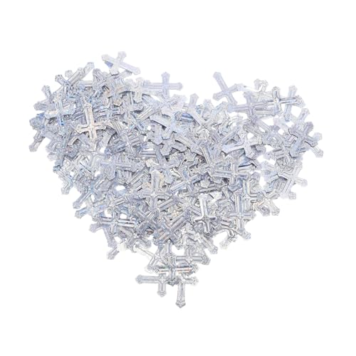 Angoily Glitzernde Kreuz-konfetti Silber Langlebige Plastikstreuung für Kommunion Taufe Hochzeit Babyparty und Religiöse Feiern Elegant Schimmernde Tischdeko für Festliche Anlässe von Angoily