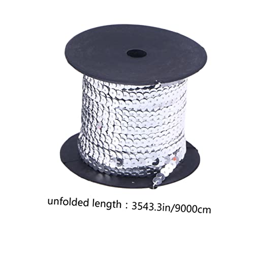 Angoily Glitzernde Pailletten Schnurband für Diy Kleidung Hochzeitsdekoration Yards Rolle Silber Elastisch und Langlebig für Stoffkunst und Accessoires von Angoily