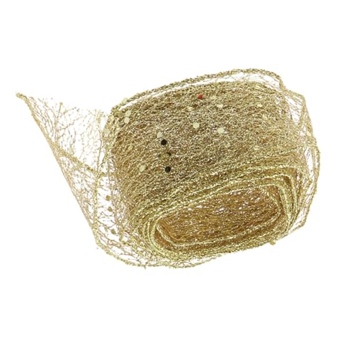 Angoily Glitzerndes Geschenkband Gold Mesh Band mit Drahtkante für Weihnachtsdeko DIY Schleifen Geschenkverpackung und Festliche Baumdekoration Angoily Glitzerndes Geschenkband Gold Mesh Band mit Drahtkante für Weihnachtsdeko DIY Schleifen Geschenkverpackung und Festliche Baumdekoration von Angoily