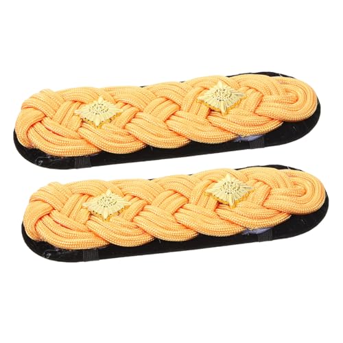 Angoily Goldene Geflochtene Schulterklappen mit Sternen Kleine Epauletten für Herren und Damen Vielseitige Abzeichen für Uniformen Kostüme und Bekleidungsaccessoires Angoily Goldene Geflochtene Schulterklappen mit Sternen Kleine Epauletten für Herren und Damen Vielseitige Abzeichen für Uniformen Kostüme und Bekleidungsaccessoires von Angoily