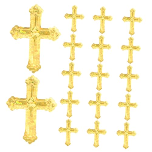 Angoily Goldene Kreuz Tischkonfetti Buntes Party Streudeko für Taufe Kommunion Langlebige Plastik Streusel mit Heiligem Design für Festliche Kirchen Feierdekoration von Angoily
